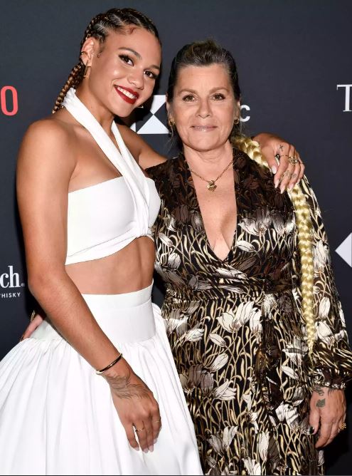 Trinity Rodman, left, and mother Michelle Moyer attend the Time100 Next