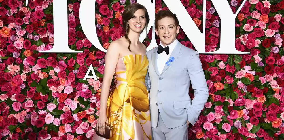 Ethan Slater (R) attends the 72nd Annual Tony Awards at Radio City Music Hall on June 10, 2018
