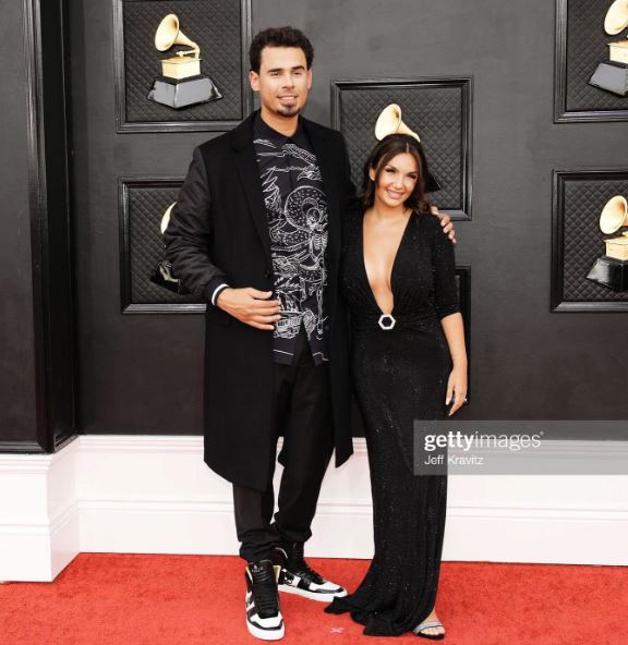 Afrojack and his wife Elettra Lamborghini at Grammys. 
