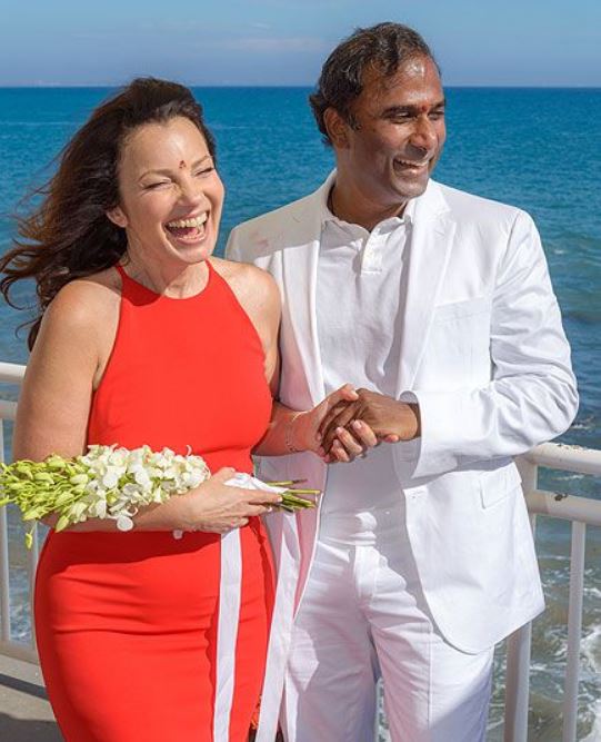 Fran Drescher and Shiva Ayyadurai's wedding photo. 

