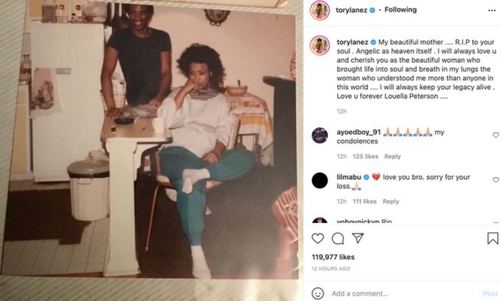 Luella Peterson, the mother of Tory Lanez, died years ago from a rare health condition. Image Source: Instagram
