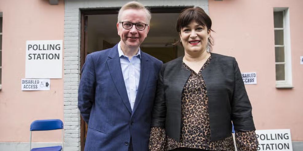British politician Michael Gove with his ex-wife, Sarah Vine. Image Source: Mirror