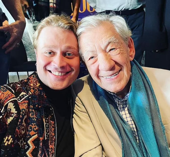 Ian McKellen and his co-star Oscar Conlon-Morrey are currently assumed to be dating. . Image Source: Instagram