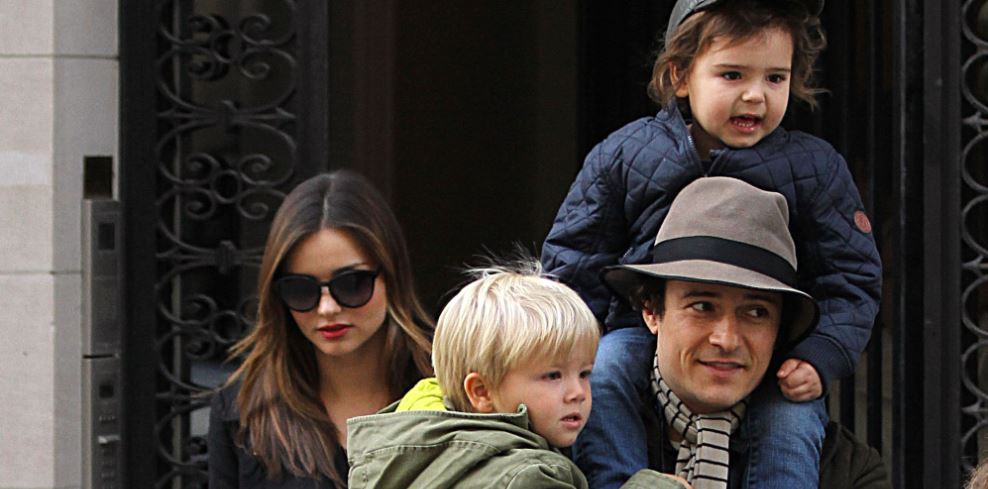 Miranda Kerr and actor Orlando Bloom with their kids.
