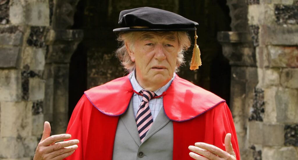 Gambon before receiving an Honorary Degree from the University of Kent. Credit: Getty