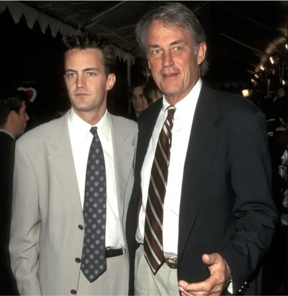 Matthew Perry with his real father, John Perry. Image Source: Getty