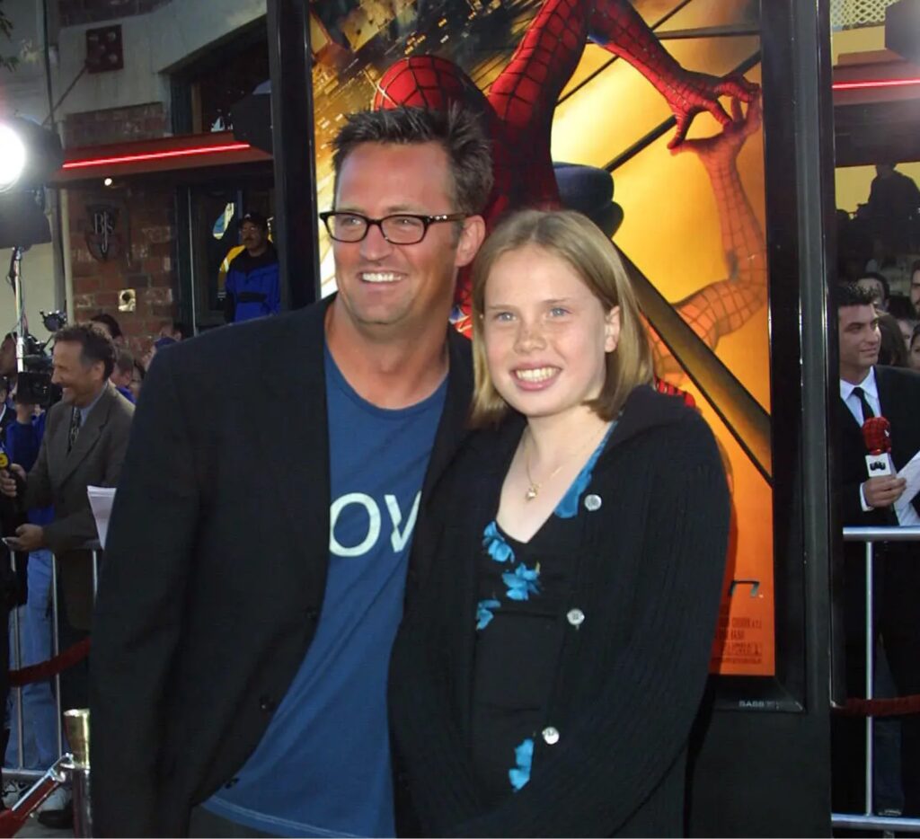 Matthew Perry pictured with step-sister Madeleine in 2002