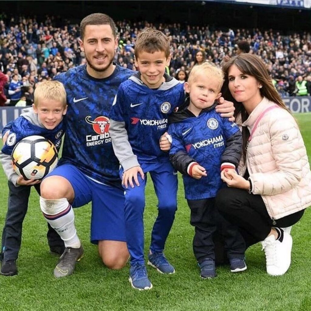 Eden Hazard is a boy dad and he has three sons with his wife Natacha Van Honacker.