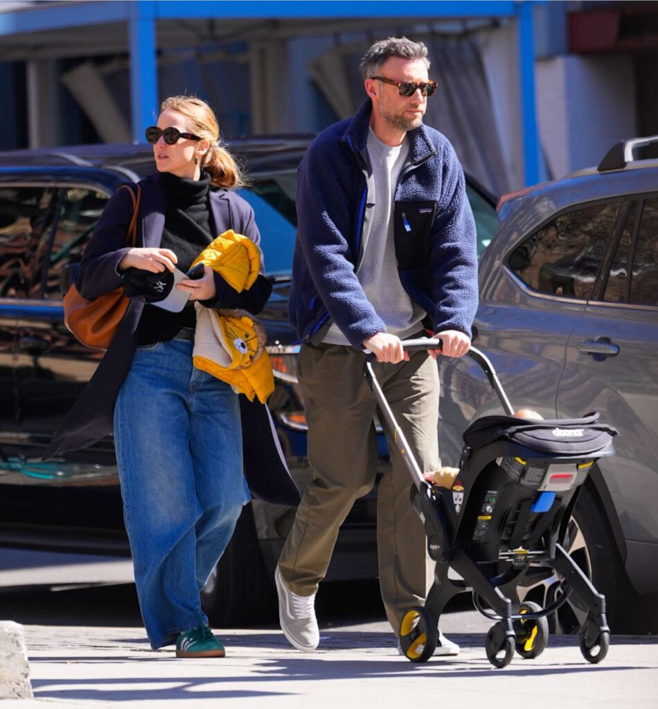 Pictured: Jennifer Lawrence and her husband Cooke Maroney with their son, Cy Maroney.