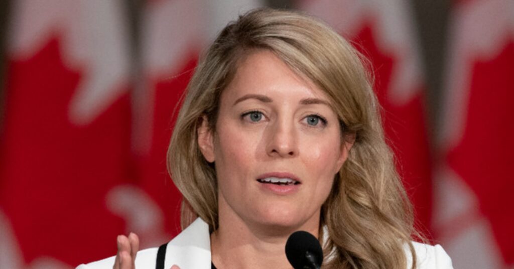 Melanie Joly is a Canadian lawyer and politician currently the Minister of Foreign Affairs in Canada and has been in her role since 2021. Image Source: Getty