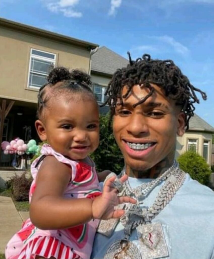 NLE Choppa with his daughter, Clover.