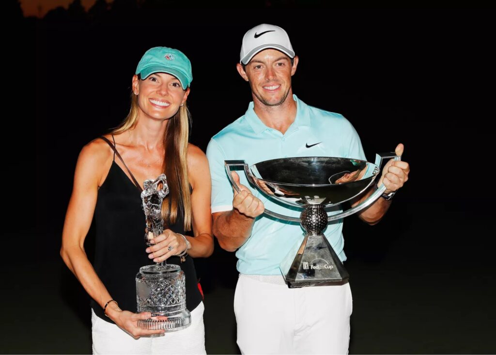 Rory McIlroy alongside his girlfriend Erica Stoll during the TOUR Championship at East Lake Golf Club in Atlanta, Georgia. Image Source: KEVIN C. COX/GETTY