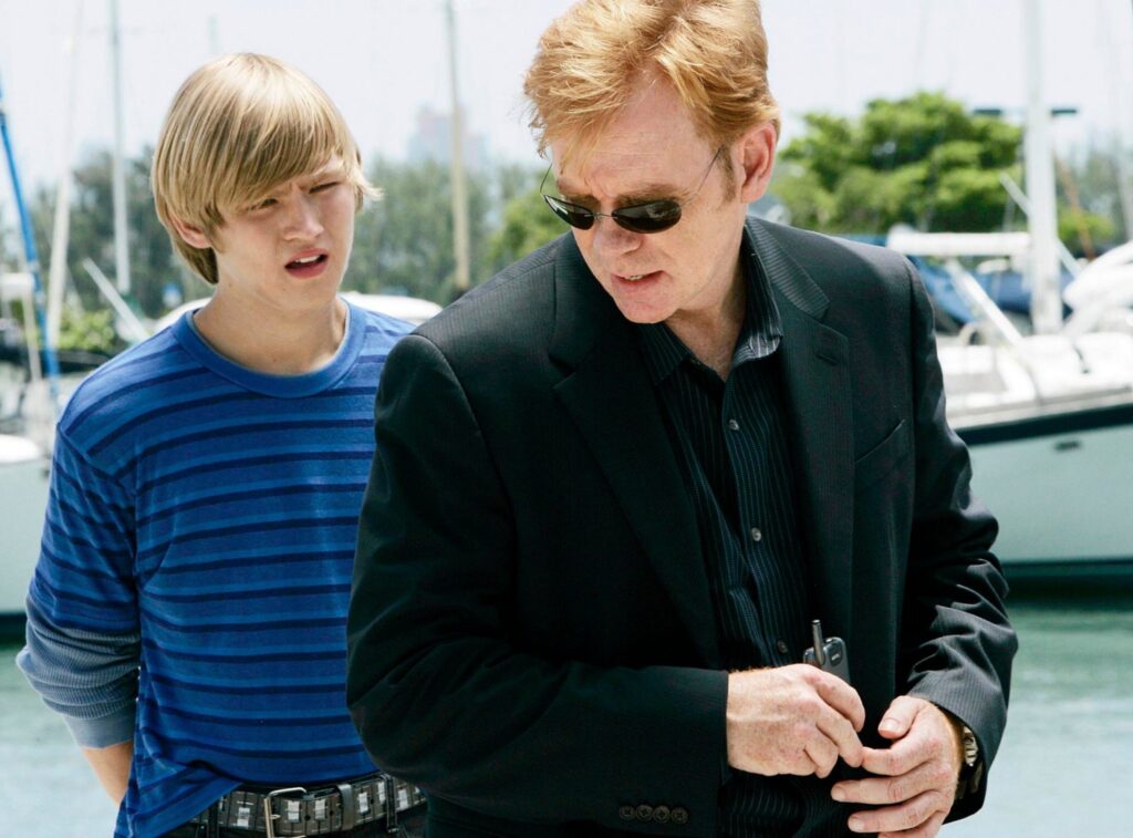 Evan appeared with David Caruso in CSI: MiamiCredit: Handout
