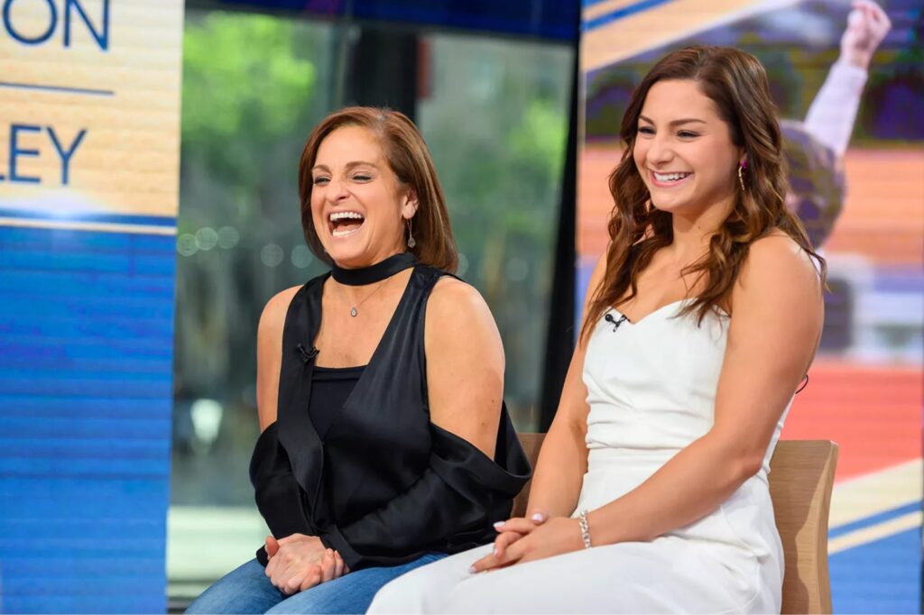 Mary Lou Retton and daughter McKenna Kelley on the Today Show. NATHAN CONGLETON/NBCU PHOTO BANK/NBCUNIVERSAL VIA GETTY
