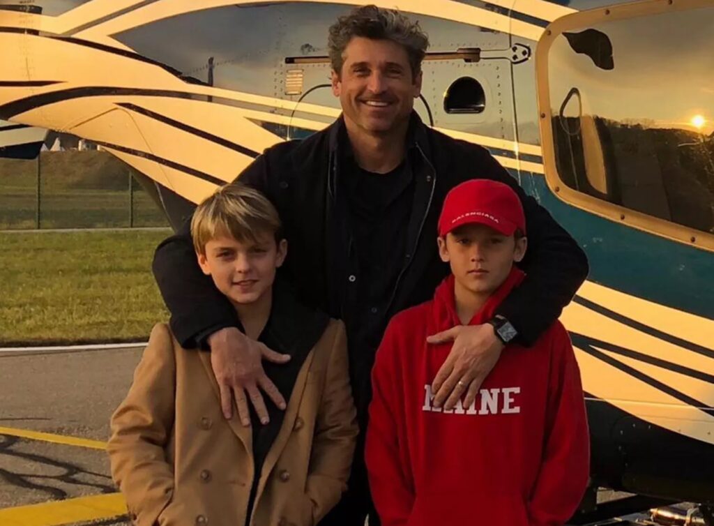 Actor Patrick Dempsey with his twin sons. Image Source: PATRICK DEMPSEY INSTAGRAM
